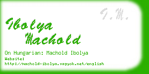 ibolya machold business card